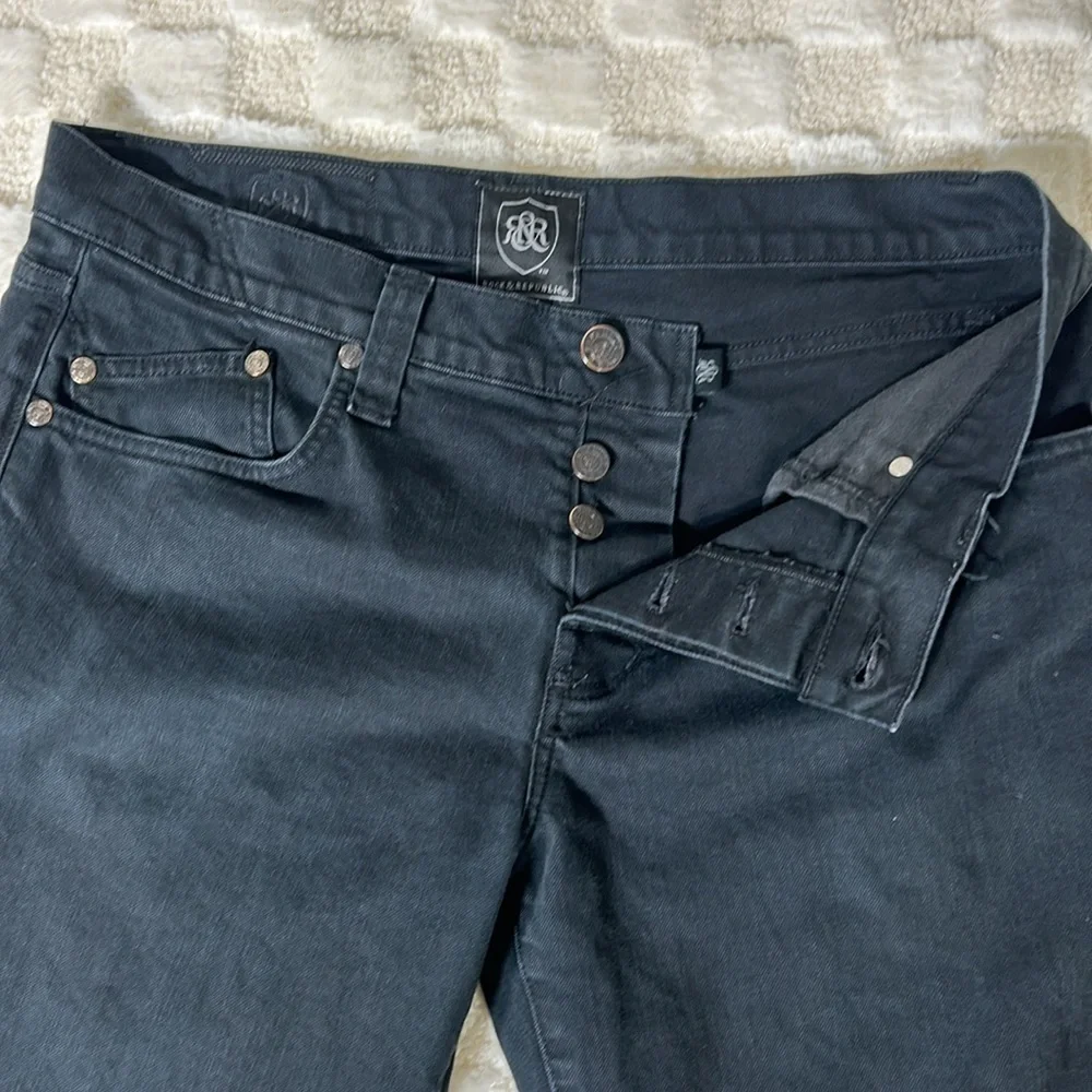 Rock & Republic Men Black‎ Straight Bootcut Jeans Mid Rise Relaxed Fit Size 36